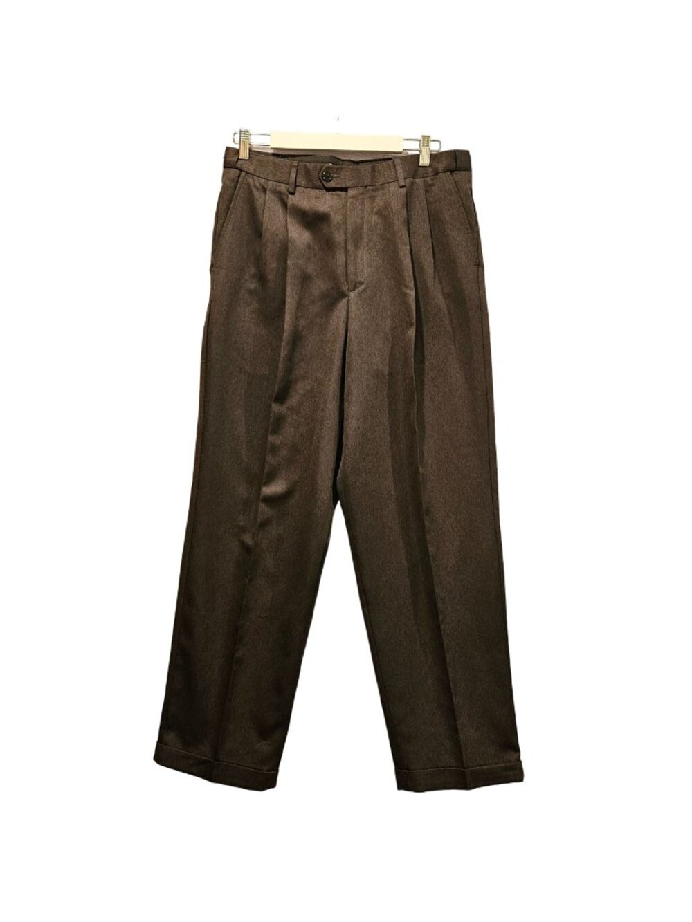 George Pants Mens 34x30 Dark Grey Slacks Pleasted Cuffed hidden elastic